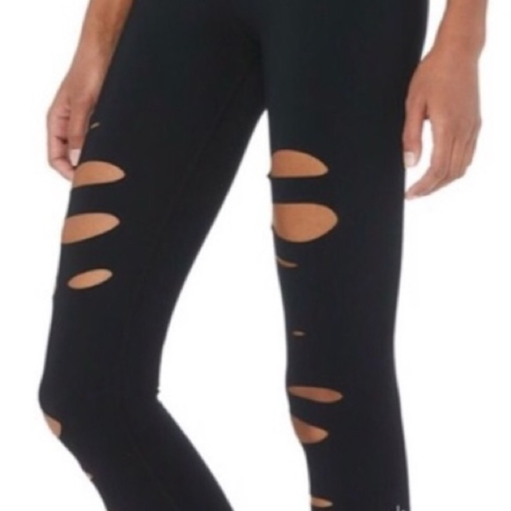 ALO Yoga High Rise Ripped Warrior Legging - Picture 2 of 2